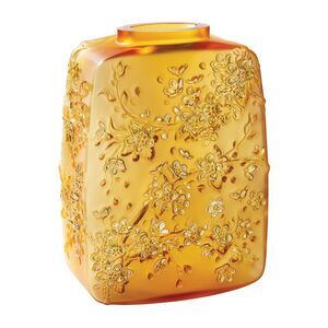 Lalique Fleurs De Cerisier Vase Amber Gold  - Limited Edition - NIB $18800